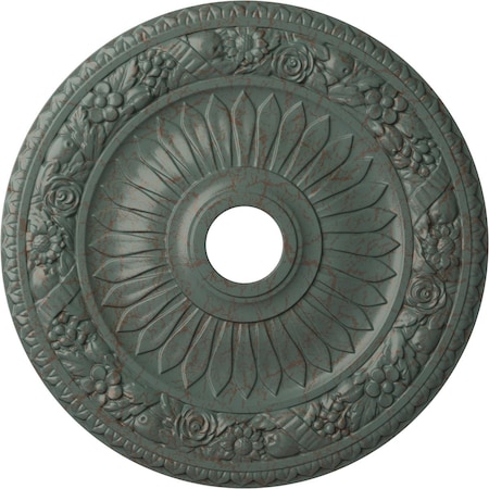Ekena Millwork Bellona Medallion (Canopies up to 3 5/8"), 23 5/8"OD x 3 5/8"ID x 1 1/8"P, Cloud Burst Crackle CM23BECBC
